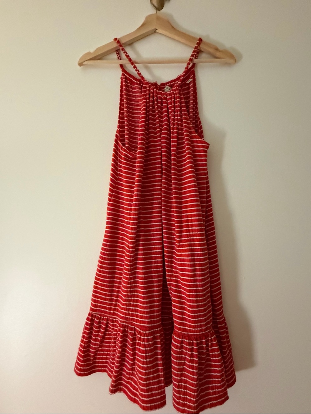 Vintage max studio Red Striped Women’s Sleeveless ruffled dress